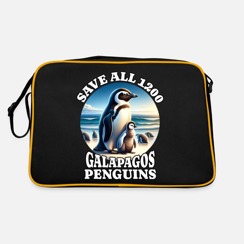Save Galapagos Pinguin Retro Tasche