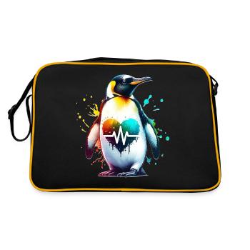 ECG du pingouin des Galapagos - Sac Retro - noir/or - Dos