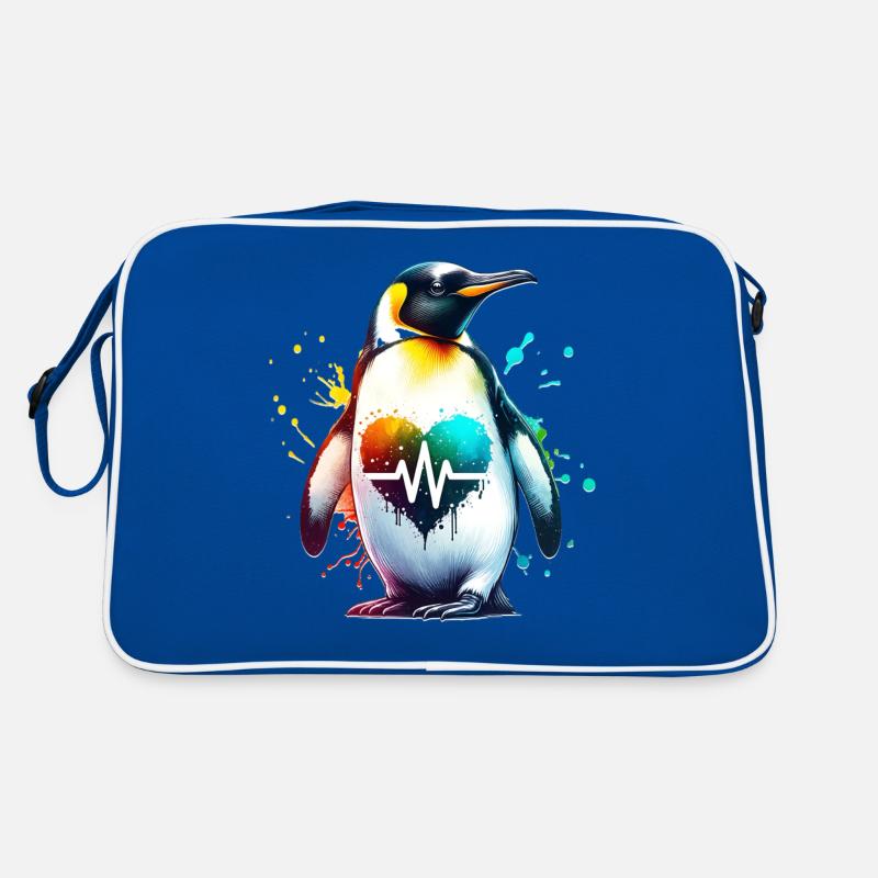 Galapagos Pinguin EKG Retro Tasche
