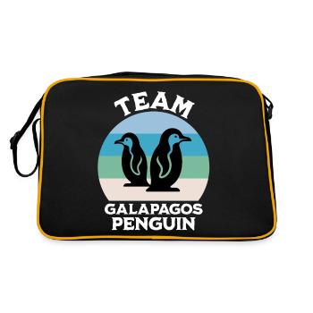 Galapagos Penguin Sayings - Retro Bag - black/gold - Back