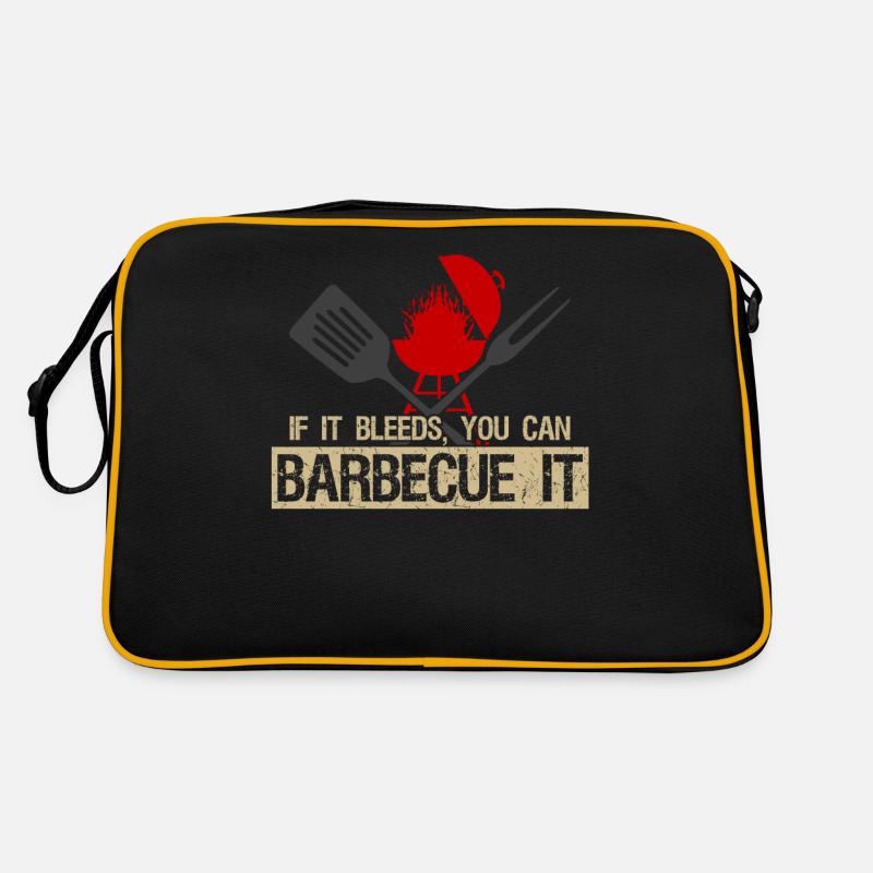 BBQ Barbecue Meat Steak Retro Tasche