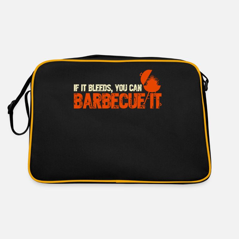 BBQ Barbecue Meat Retro Tasche