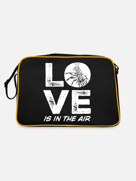 Love Praying Mantis - Retro Tasche - Schwarz/Gold - Hinten
