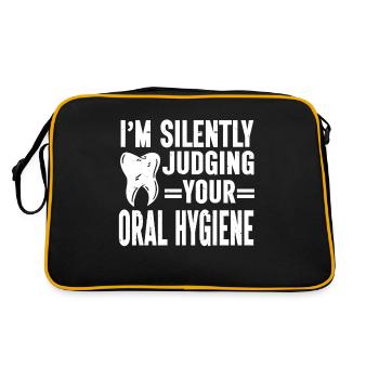 Dentist Dental - Retro Tasche - Schwarz/Gold - Hinten