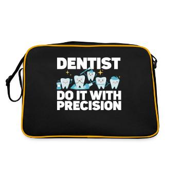 Dentist Dental - Retro Tasche - Schwarz/Gold - Hinten