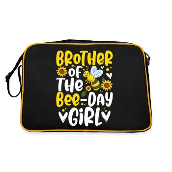Bruder Der Biene Day Girl Lustige Hummel - Retro Tasche - Schwarz/Gold - Hinten