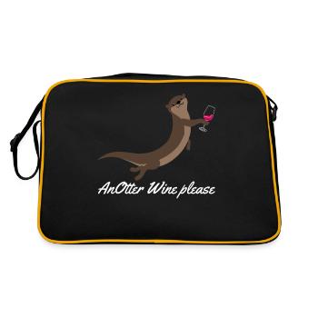 Otter with Wine Otters - Retro Bag - black/gold - Back