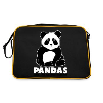 Panda Panda Bear Pandas Giant - Retro Bag - black/gold - Back