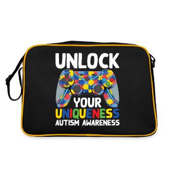 Journée de sensibilisation à l’autisme Cadeau autiste - Sac Retro - noir/or - Dos
