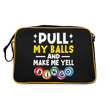 Pull My Balls and Make Me Yell Bingo Funny Bingo - Retro Bag - black/gold - Back