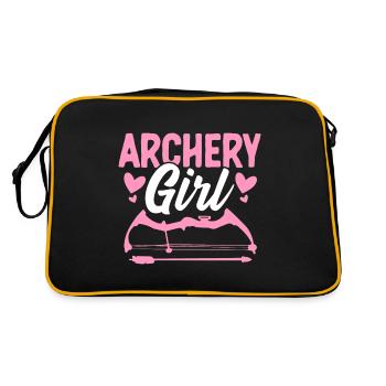 Archery Girl Hunter Funny Archery Arrow Hunting - Retro Bag - black/gold - Back