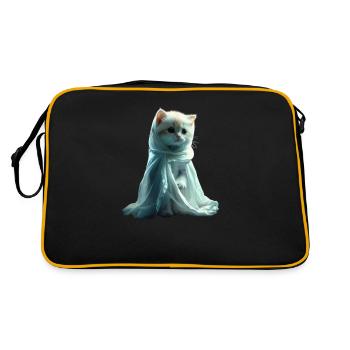 Chaton fantôme mignon Halloween Design mignon - Sac Retro - noir/or - Dos