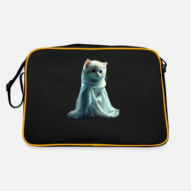 Chaton fantôme mignon Halloween Design mignon Sac Retro