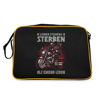 Biker Knight Design Better Die Standing - Retro Bag - black/gold - Back