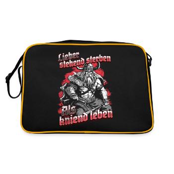 rViking Warrior Design Guerrier mourant debout - Sac Retro - noir/or - Dos