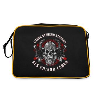 Viking crâne cornu casque debout, matrice debout - Sac Retro - noir/or - Dos