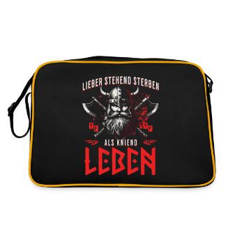 Le guerrier viking Haiche préfère mourir debout - Sac Retro - noir/or - Dos