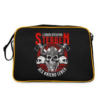 Viking crâne conception guerrier dicton - Sac Retro - noir/or - Dos