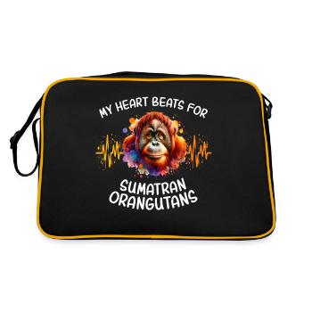 Orang-outan Heartline - Sac Retro - noir/or - Dos
