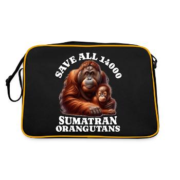 Sauver Orang-outan - Sac Retro - noir/or - Dos
