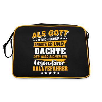 Rally driver rally driving - Retro Bag - black/gold - Back