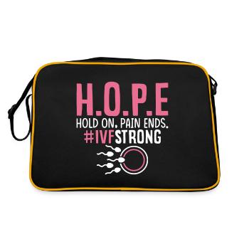 L’espoir Hold On Pain Ends Drôle Infertilité FIV - Sac Retro - noir/or - Dos