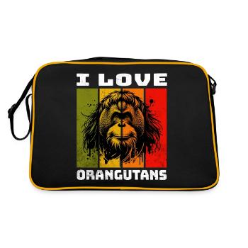 Borneo Orangutan Orang Utan - Retro Bag - black/gold - Back