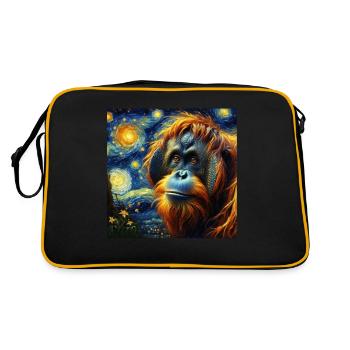 Borneo Orangutan Starry Night - Retro Bag - black/gold - Back