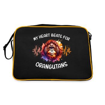 Orangutan Heartline - Retro Bag - black/gold - Back