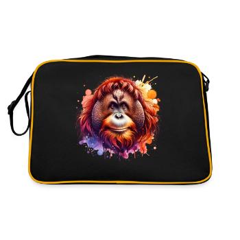 Orang Utan - Retro Tasche - Schwarz/Gold - Hinten