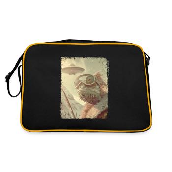 OVNI rétro vintage étrange Alien Ski lézard - Sac Retro - noir/or - Dos