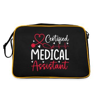 Zertifizierte medizinische Fachangestellte Lustige CMA-Krankenschwester - Retro Tasche - Schwarz/Gold - Hinten