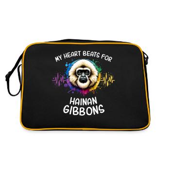 Schopfgibbon Herzlinie - Retro Tasche - Schwarz/Gold - Hinten