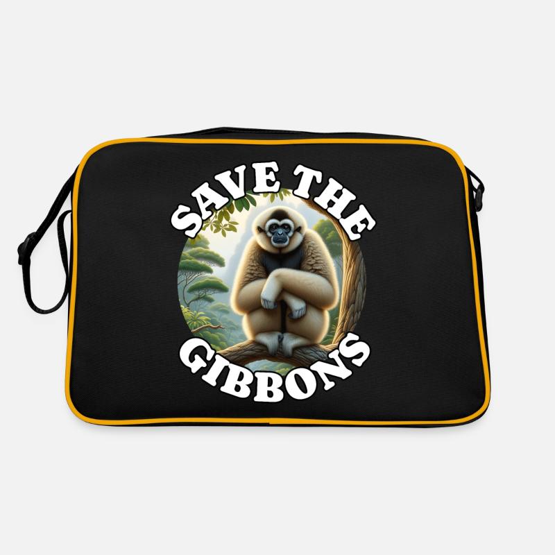 Crested gibbon Retro Bag