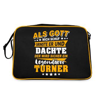 Turner Turnen - Retro Tasche - Schwarz/Gold - Hinten