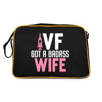 FIV a une femme badass Drôle Récupération d’ovules FIV - Sac Retro - noir/or - Dos