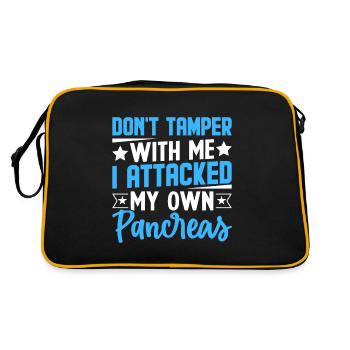 Funny Diabetes Awareness Useless Pancreas - Retro Bag - black/gold - Back