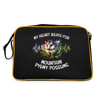 Bergbilchbeutler Herzlinie - Retro Tasche - Schwarz/Gold - Hinten