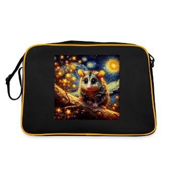 Bergbilchbeutler Starry Night - Retro Tasche - Schwarz/Gold - Hinten