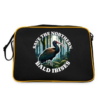 Northern Bald Ibis - Retro Bag - black/gold - Back