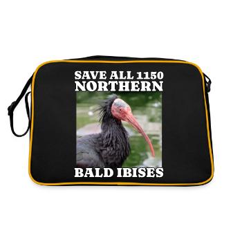 Save Northern Bald Ibis - Retro Bag - black/gold - Back