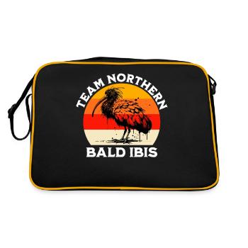 Northern Bald Ibis sayings - Retro Bag - black/gold - Back