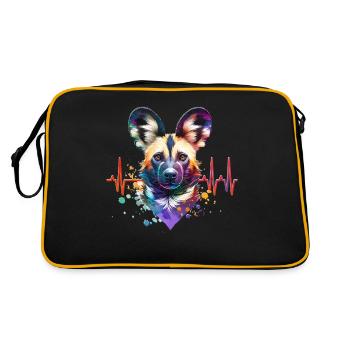 African Wild Dog ECG - Retro Bag - black/gold - Back
