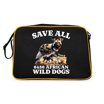 Save African Wild Dog - Retro Bag - black/gold - Back