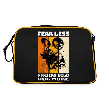 African Wild Dog Afrikanischer Wildhund - Retro Bag - black/gold - Back