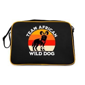 African Wild Dog Sayings - Retro Bag - black/gold - Back
