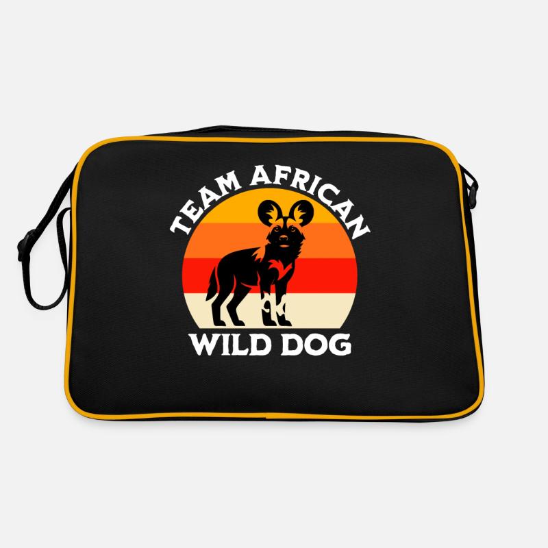 Afrikanischer Wildhund Sprüche Retro Tasche