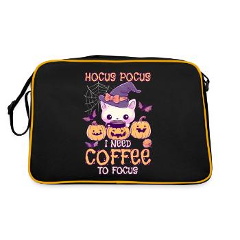 Hocus Pocus Coffee Halloween Lustig Geschenk - Retro Tasche - Schwarz/Gold - Hinten