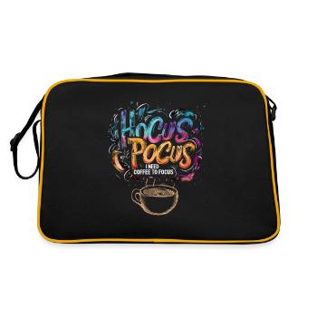 Hocus Pocus Bunter Kaffee Halloween Lustig - Retro Tasche - Schwarz/Gold - Hinten