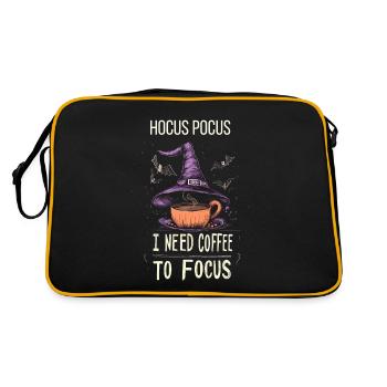 Hocus Pocus Kaffee Fledermäuse Hexenhut - Retro Tasche - Schwarz/Gold - Hinten